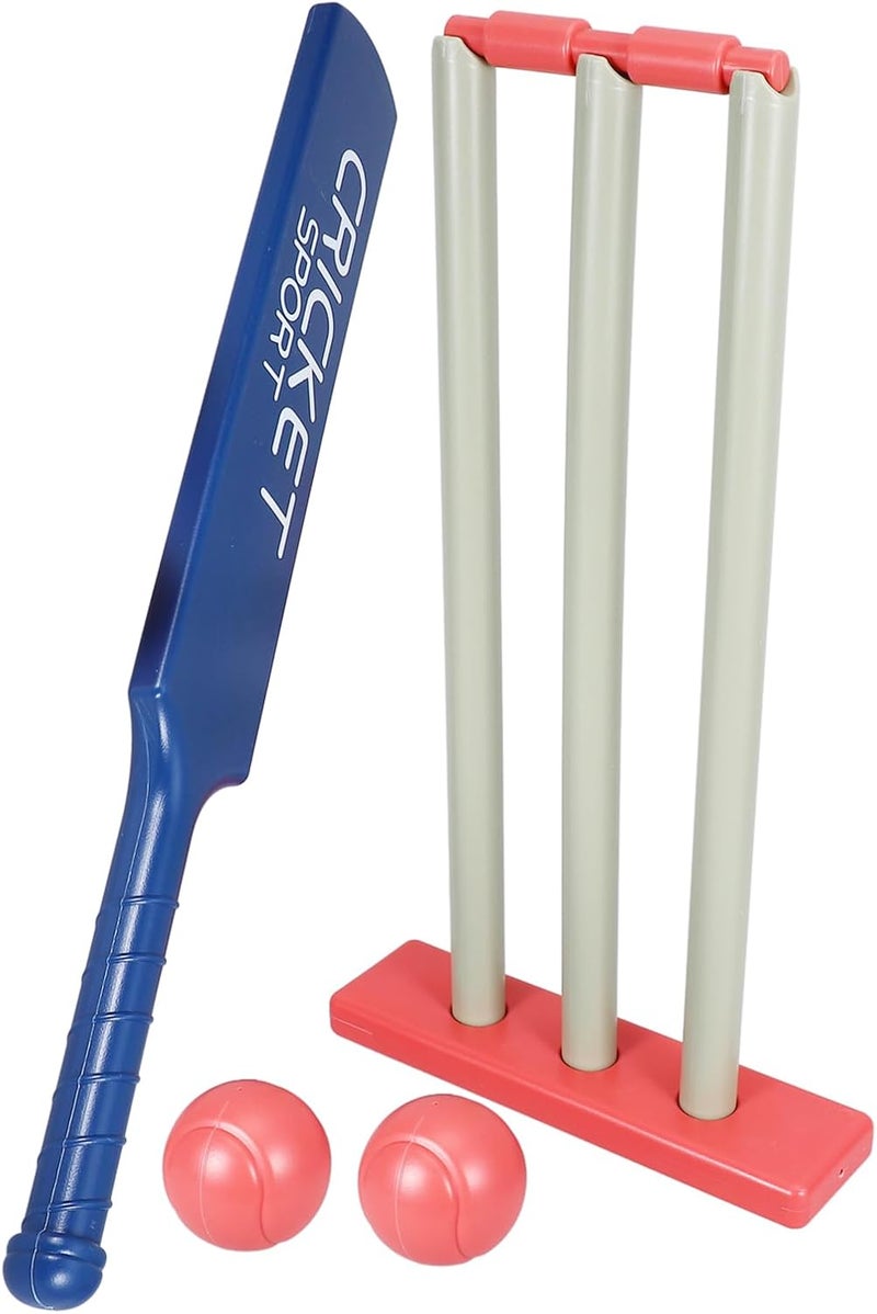 Yardwe Kids Cricket Set, Beach Cricket with Stumps and 2 Balls Kit for Outdoor Sports Garden Beach Home - Image 1